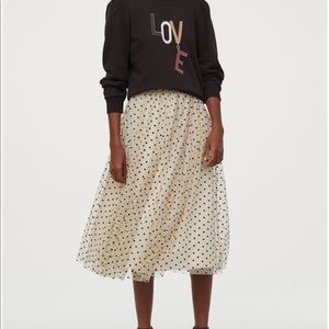 H&M Flock Print Tulle Skirt